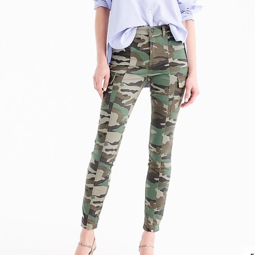 J. Crew toothpick cargo ankle pant camo skinny 25